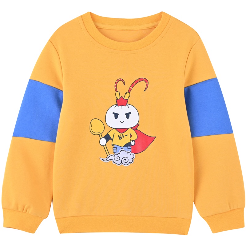 [清仓价:19元]铅笔俱乐部童装男小童卫衣春秋装洋气国潮风儿童长袖t恤潮新款