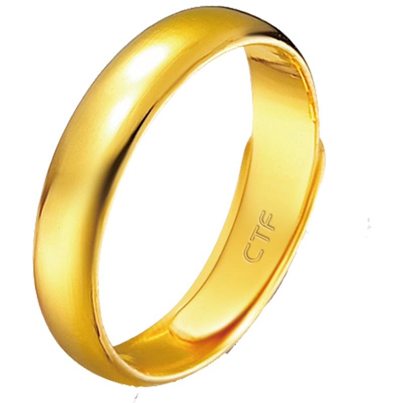 礼品周大福足金黄金结婚戒指计价（工费78元）F30766