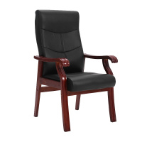 卡里鳄皮质班台椅书房椅KLE—DFY52实木四脚老板椅大班椅高靠背实木椅