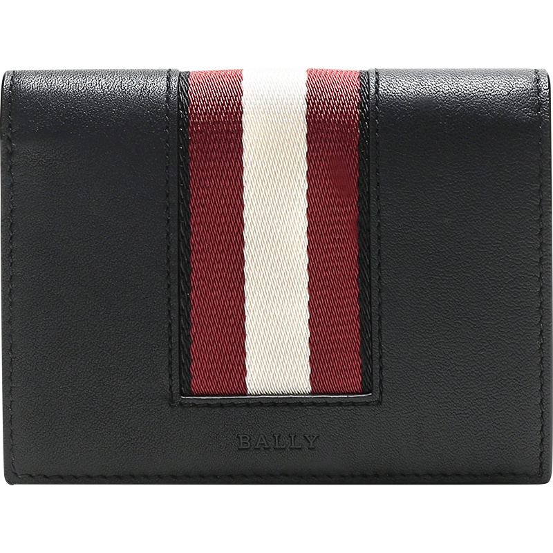 Bally 巴利 男士织物配皮短款对折钱包 BABIE HP