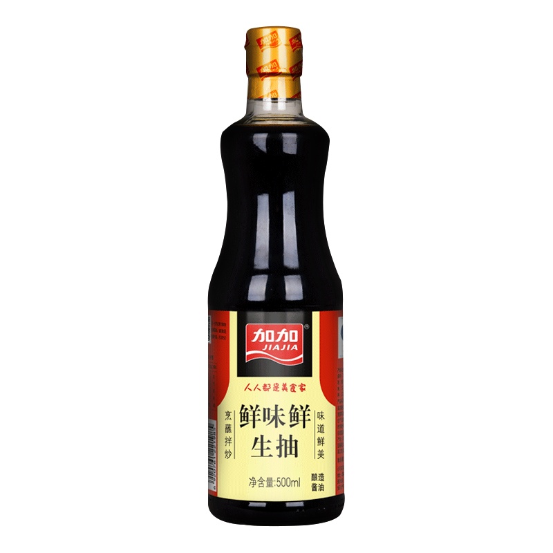 加加鲜味鲜生抽500ml 酿造生抽酱油 点蘸凉拌菜炒菜调味料调味品