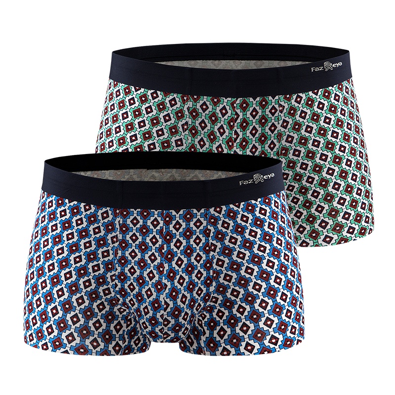 恒源祥Fazeya无痕男内裤40支超细兰精莫代尔印花平角裤