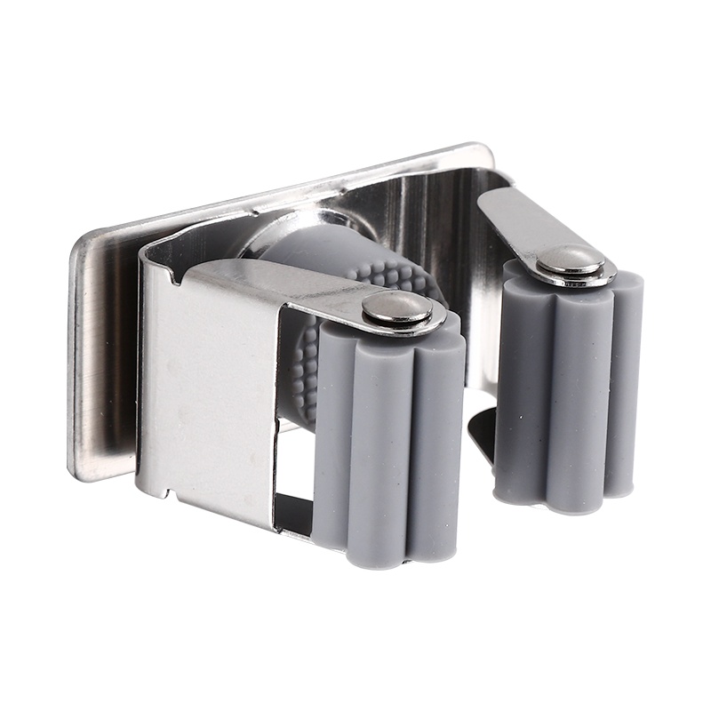 沐贝勒拖把架挂钩免打孔卫生间收纳神器304不锈钢扫把挂架强力固定壁挂拖布夹