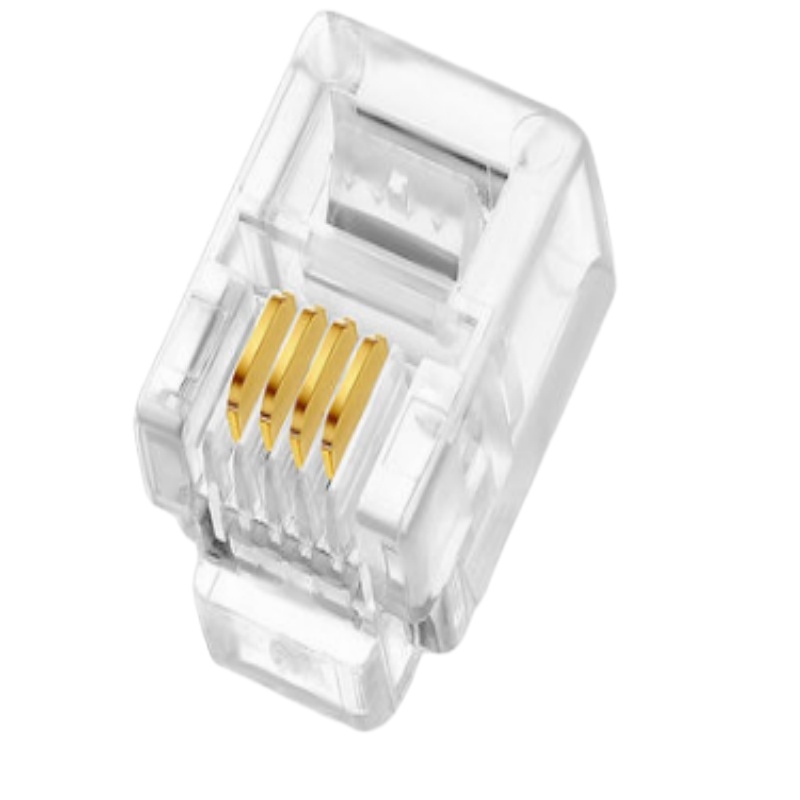 电话水晶头RJ11 6P4C四芯 每包100个（3包起售）