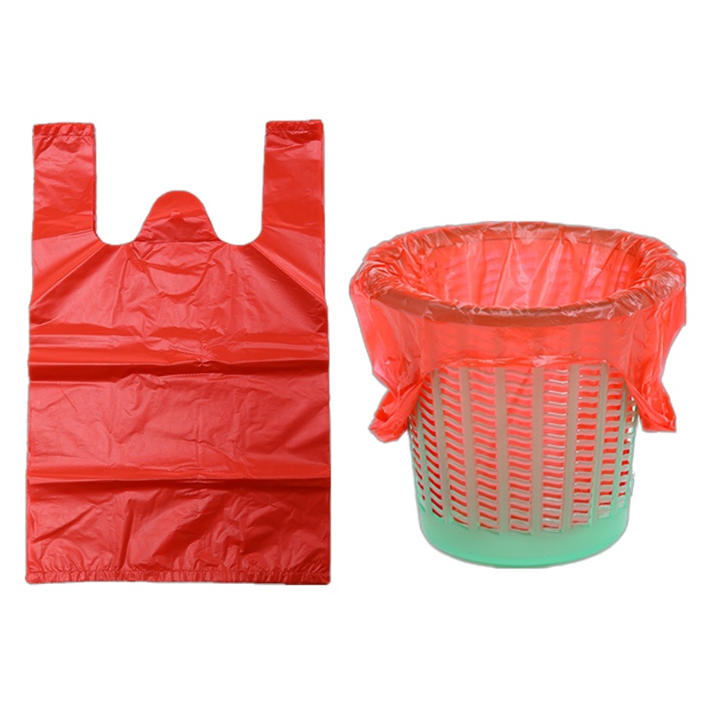 艾可思(X&W) YC 家用红色垃圾袋 办公室小号垃圾袋 100个/扎