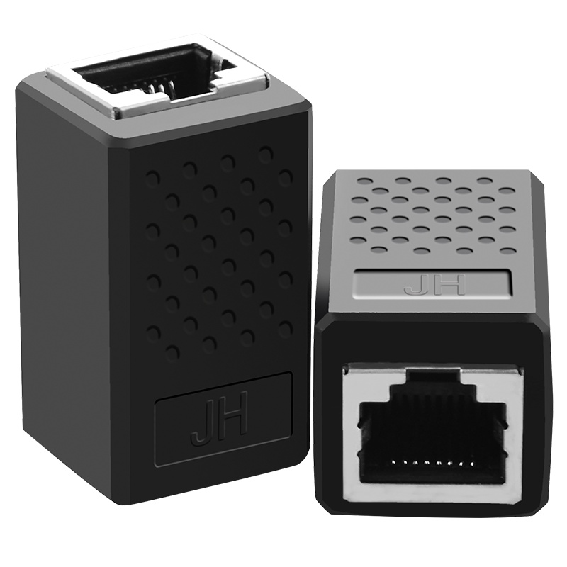 晶华 网线直通头对接头器 网线延长器RJ45网口连接器千兆屏蔽工程网络模块双通头转接头 黑色S617