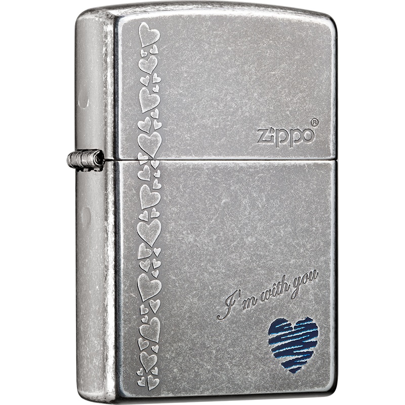 ZIPPO芝宝打火机原装ZIPPO煤油之宝打火机蓝心ZBT-1-8