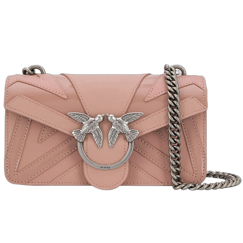 [直营]Pinko 品高 女士Mini Love系列淡粉色牛皮斜挎包 女 1P21EV-Y5TXQ19