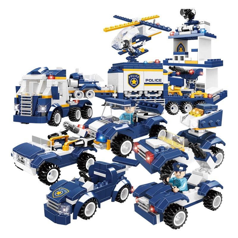 沃马新款儿童玩具益智模型积木动脑动手亲子玩具特警系列警察总部(C0555特警系列-特警总部)