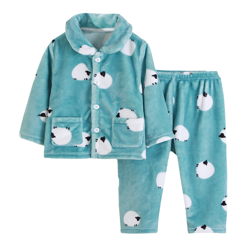 南极人儿童睡衣家居服宝宝秋冬保暖内衣女童法兰绒秋衣裤