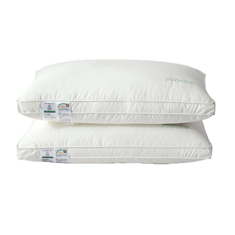 苏宁宜品 高密度全棉防螨抑菌立体刺绣枕0荧光可水洗枕-60S柏拉图酒店枕