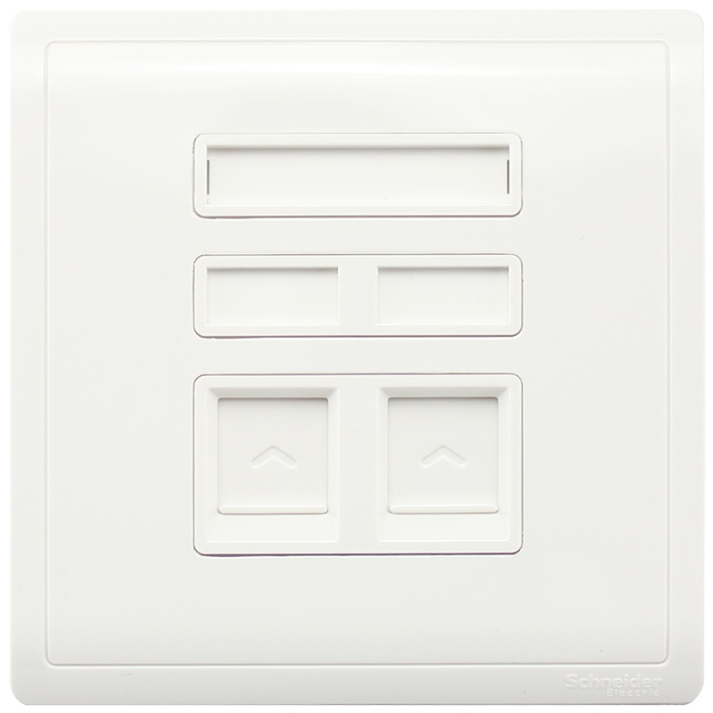 施耐德电气（Schneider Electric）开关插座 电话+电脑插座 墙壁网络 网线面板 丰尚 白色