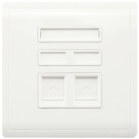 施耐德电气（Schneider Electric）开关插座 电话+电脑插座 墙壁网络 网线面板 丰尚 白色