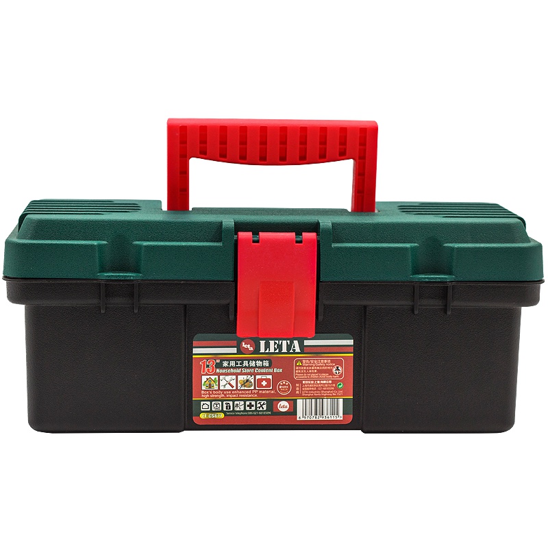 [苏宁自营]勒塔(LETA)工具箱13寸 收纳箱 家用五金维修工具置物箱零件盒手提箱 LT-CS611
