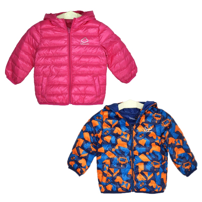 专柜正品MOOMOO莫莫童装295746男女童冬装新款时尚连帽轻薄羽绒服