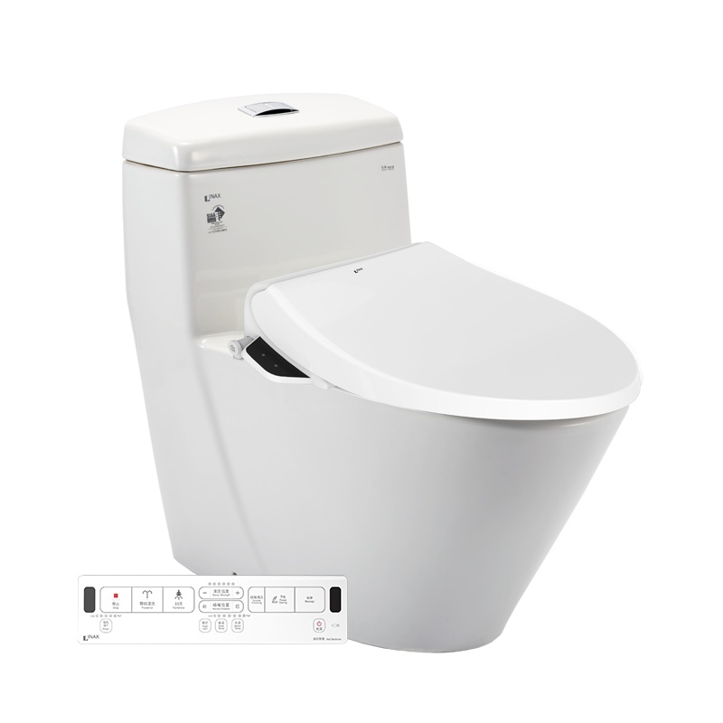 日本-伊奈(INAX)连体式座便器智能盖板套装喷射虹吸马桶烘干