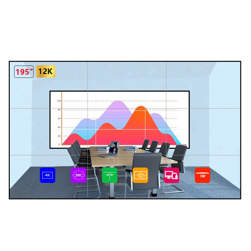 上台 SUNTIME 195P1 195英寸拼接屏 超窄边拼接3.5mm/5.3mm商用电视 LCD电视墙 195英寸智