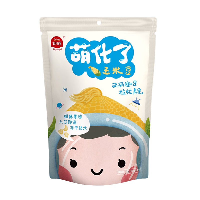 伊威( Eastwes)辅食 萌化了玉米豆18g 萌萌趣豆 粒粒真果