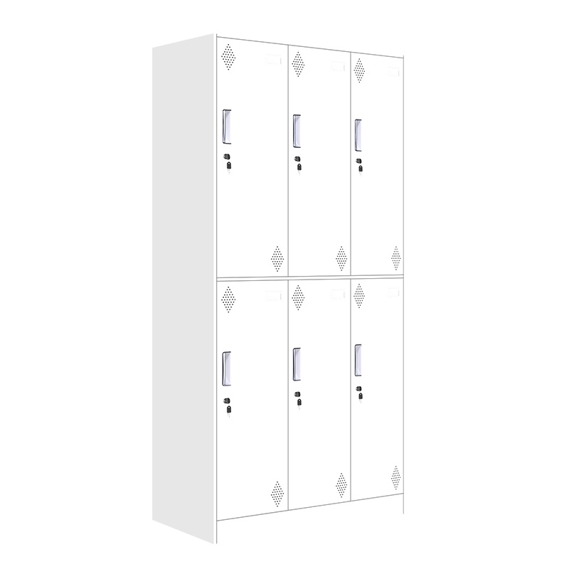 [红心家居]更衣柜铁皮柜宿舍衣柜六门柜寄存包柜工厂鞋柜碗柜带锁员工储物柜