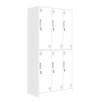 [红心家居]更衣柜铁皮柜宿舍衣柜六门柜寄存包柜工厂鞋柜碗柜带锁员工储物柜