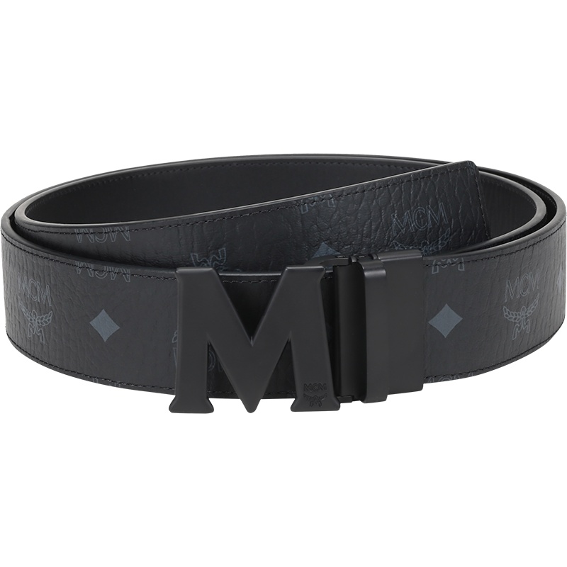 MCM 男女中性 涂层帆布配皮板扣式双面皮带腰带 MXBAAVI08
