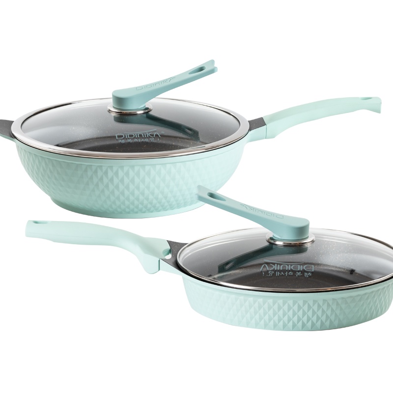 迪迪尼卡（Didinika）锅具套装2件套麦饭石炒锅不粘锅平底锅煎锅家用厨房组合套装