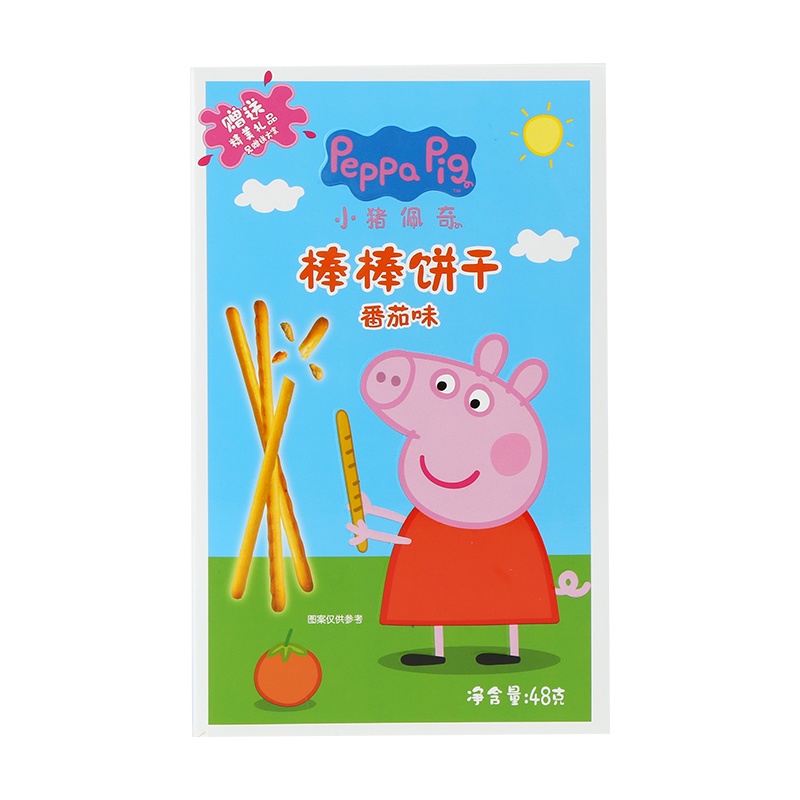 小猪佩奇PeppaPig 棒棒饼干番茄味48克 盒装 儿童零食