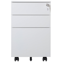 迪欧 DIOUS 资料柜 储物柜 钢制铁皮柜 文件柜 白色侧边 密码锁 三抽屉 活动柜