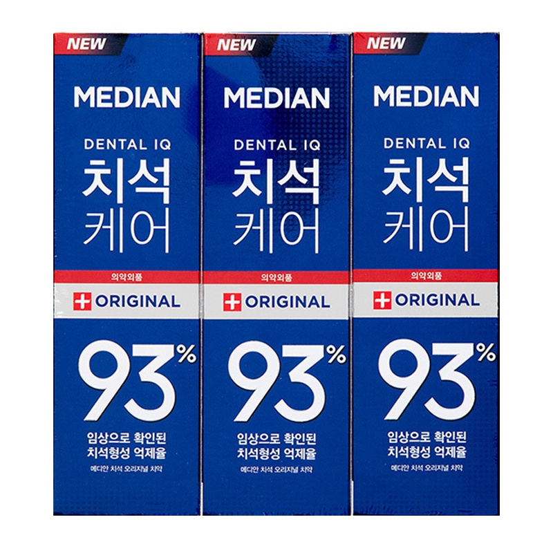 麦迪安(MEDIAN)93%牙膏牙龈护理绿色120g*3支 清除牙结石