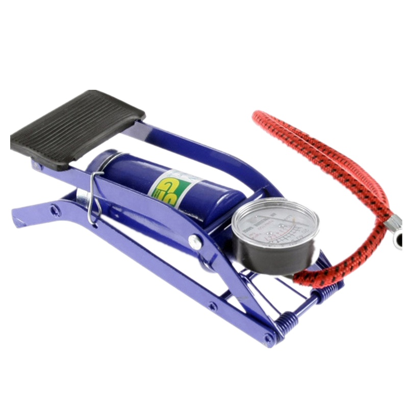 车载多功能脚踏式高压充气泵 汽车轮胎打气泵 篮球 足球打气泵 折叠便携 省时省力 蓝色