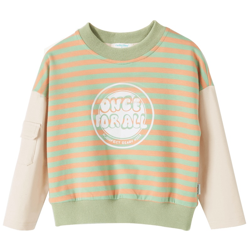 咕噜日记2021春季新品儿童条纹拼接卫衣CZWY1005