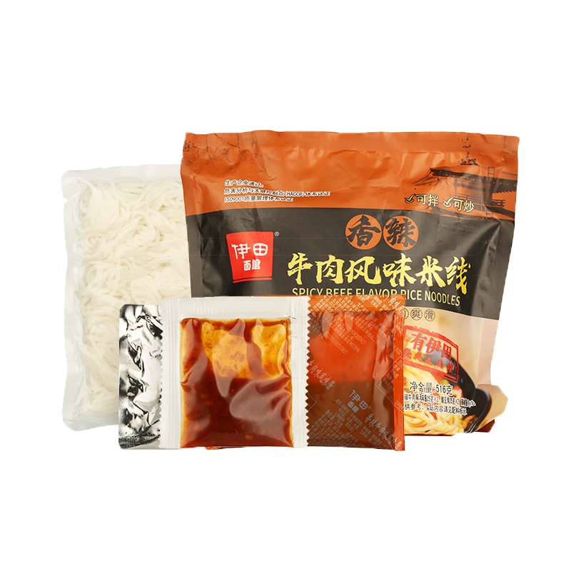 伊田面馆 米线 香辣牛肉风味米粉米线 速食方便食品516g*3袋