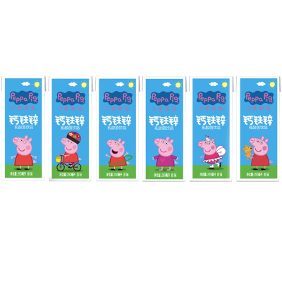 小猪佩奇钙铁锌乳酸菌饮品 酸奶饮料利乐装原味 250ml*12盒