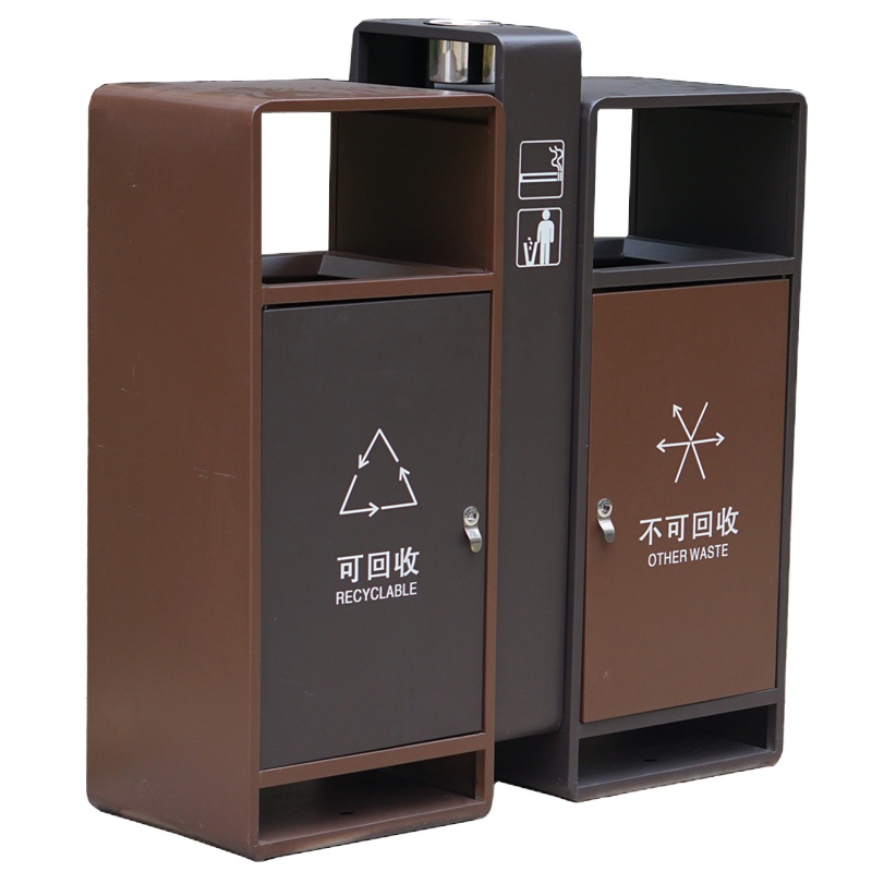 北奥 镀锌板户外分类垃圾桶 33cm*85cm*98cm