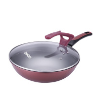 德铂(Debo) 马蒂诺精铁炒锅不粘锅体少油烟DEP-598透明玻璃锅盖防烫手柄 单个装