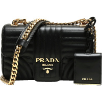 PRADA 普拉达 女士Diagramme系列牛皮小方包单肩斜挎包 1BD107 2D91
