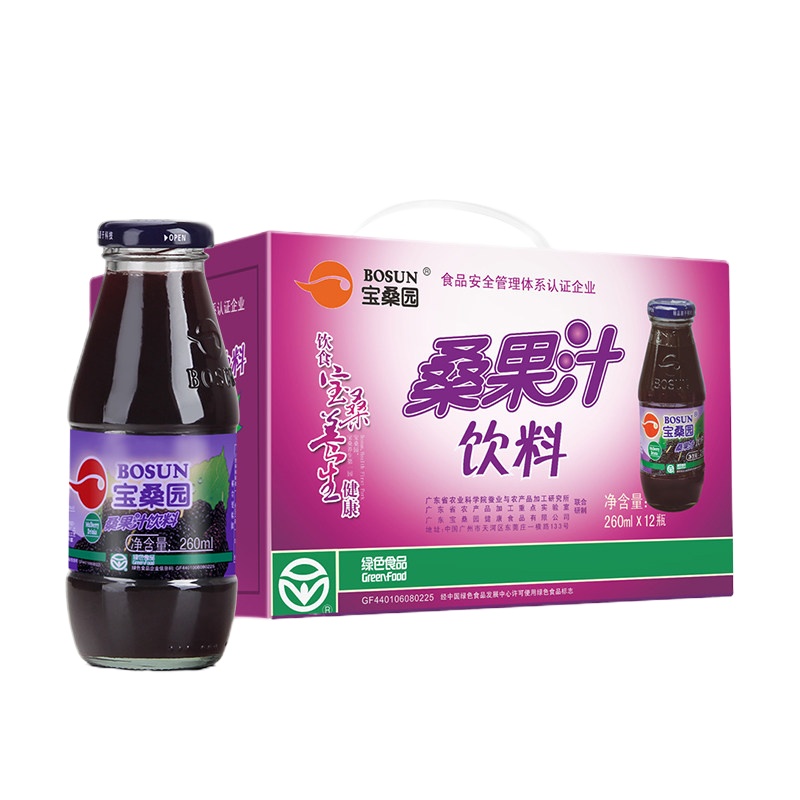 宝桑园(BOSUN) 桑果汁饮料260ml*12瓶/箱