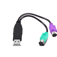 USB转PS2转接线 圆头圆口鼠标键盘手柄接口转换器一分转接头