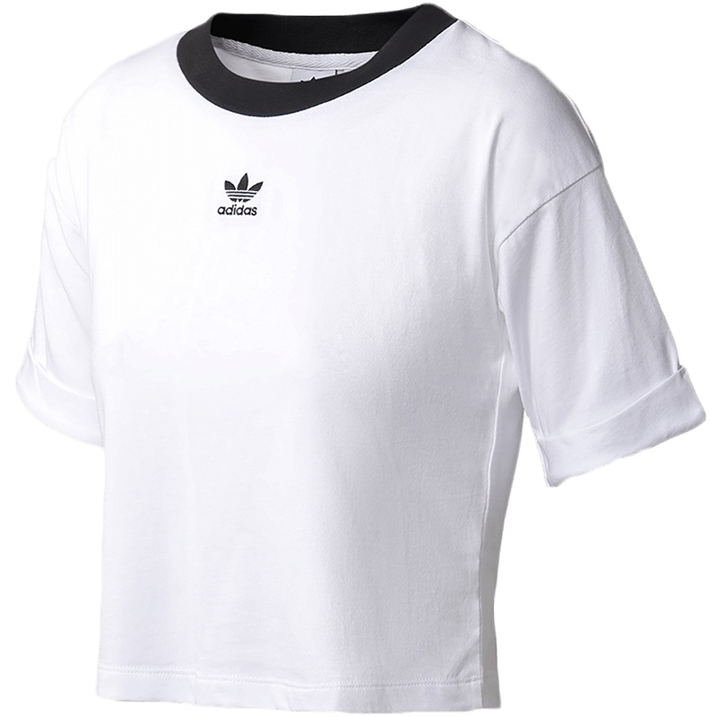 adidas阿迪达斯三叶草女装运动服LOGO款休闲短袖T恤FM2556