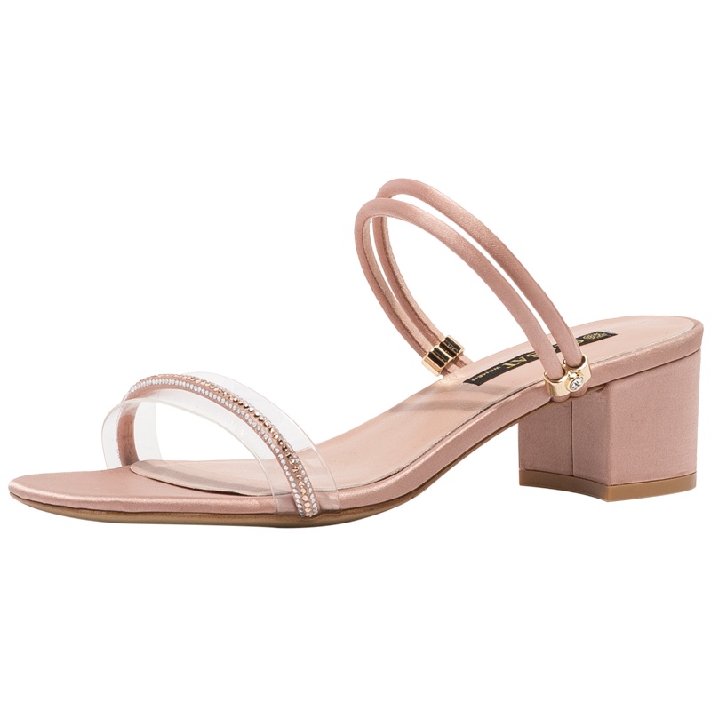 St&Sat/星期六夏季粗跟甜美一字带中跟凉鞋女SS02115196