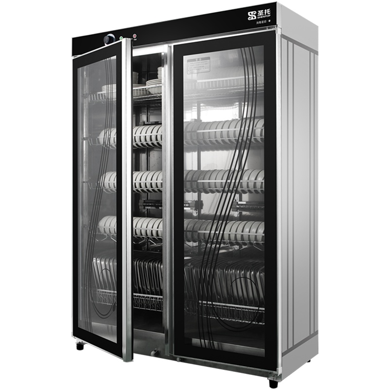 圣托（Shentop）不锈钢红外线消毒柜 酒店厨房商用大容量 双开门紫外线臭氧 910升消毒碗柜 YTP910-C8