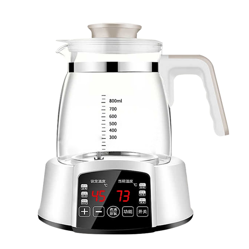 开优米Kiuimi宝宝恒温调奶器玻璃电水壶婴儿智能冲奶机泡奶灰色800ml 22*22*27cm