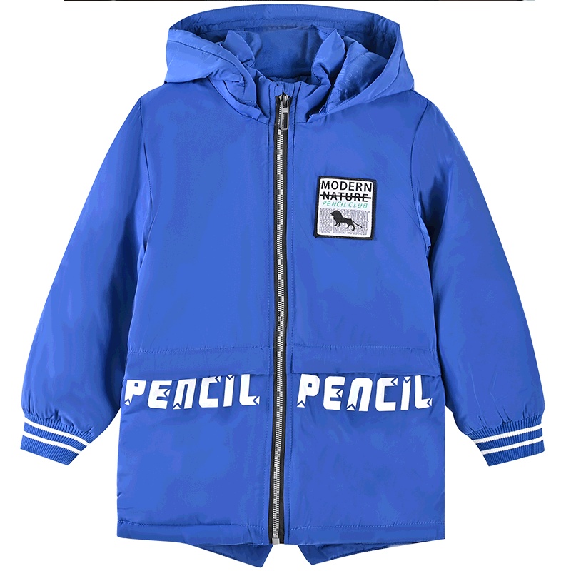 [2折价:99元]铅笔俱乐部童装男童棉衣中长款儿童外套冬季保暖连帽帅气新款