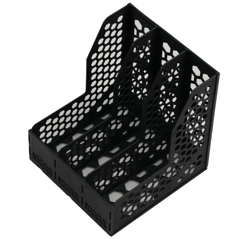 晨光 ADM95081 蜂窝三联文件框 资料架 黑色 (单位:件) 3件装