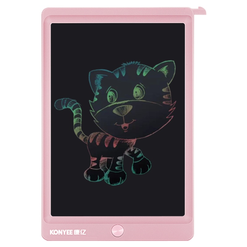 康亿(KONYEE)10英寸液晶彩色手写板 儿童绘画涂鸦电子手写板绘画板 粉色