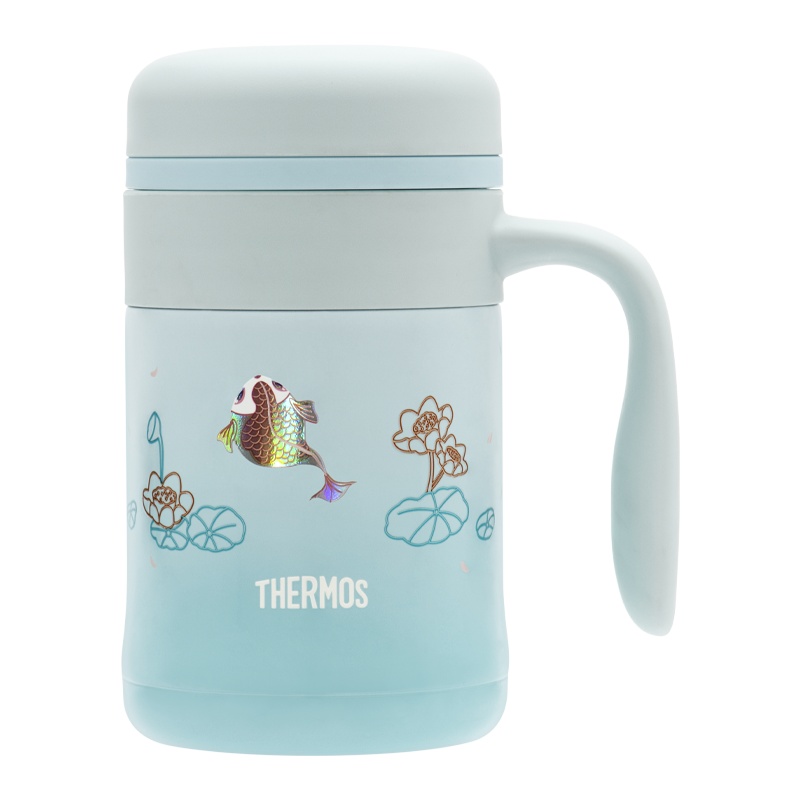 膳魔师,膳魔師(THERMOS)保温杯TCMG-370 BL(luck)370ml 锦鲤系列保温杯 通用