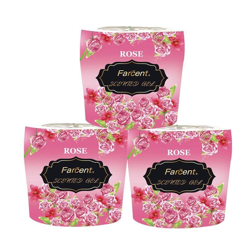 花仙子 玫瑰香空气清新剂70g卫生间固体香膏厕所除臭剂卧室持久留香清香剂4盒装