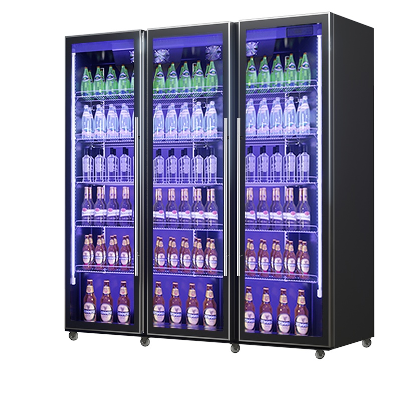 希冷(XILEN)啤酒柜饮料展示柜超市便利店冰箱风冷冷藏商用酒水保鲜柜酒吧冰柜 全面屏风冷豪华款-双门800L