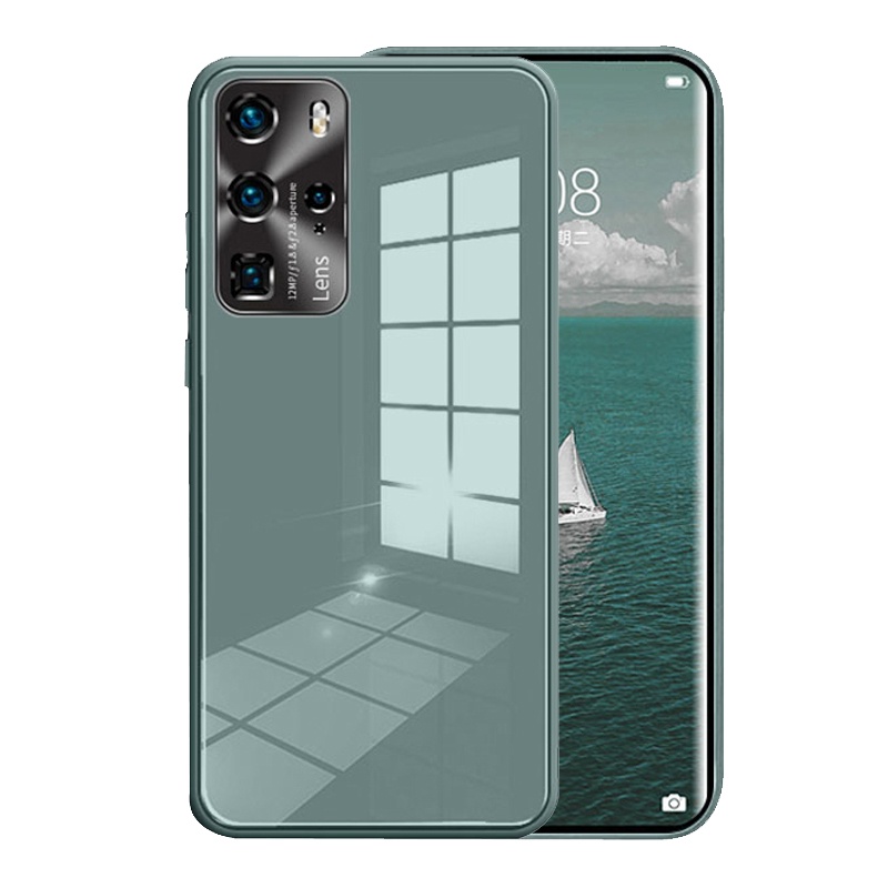 安美宝华为p40pro+手机壳P40保护套超薄摄像头全包P40pro液态硅胶防摔镜面玻璃5g新款创意抖音潮男女ins网红