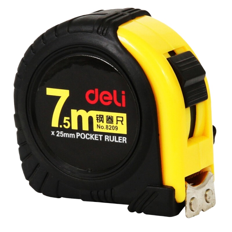 得力(deli)7.5m全包胶带.锁定钢卷尺/测量尺 办公用品 8209